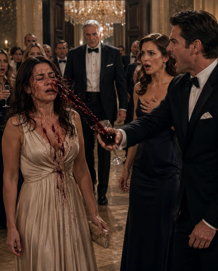 MY HUSBAND THREW RED WINE IN MY FACE FOR CONFRONTING HIS MISTRESS—THEN MY FATHER WALKED INTO THE GALA AND STOPPED HIS $4 BILLION LAUNCH